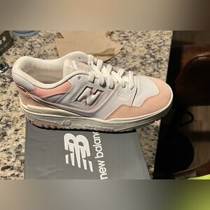 New Balance 550 White and Pink Sneakers